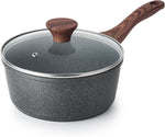 Small Nonstick Saucepan with Lid, Swiss Granite Coating, Stay-cool Handle, Multipurpose Handy Sauce Pot