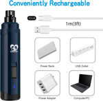 Casfuy 2-Speed Electric Rechargeable Pet Nail Trimmer for Small Medium Large Dogs & Cats, Dark Blue