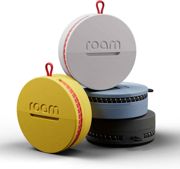 ROAM SMART TRACKER - Bluetooth Tracker & Item Locator for Keys, Wallet, Luggage, Kid & Pet Gear, (iOS, Android Compatible), No App or Subscription, Fast Setup, Waterproof | 2-Pack, Black & Blue