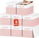 Large Closet Storage Baskets Bins with Lids 4 Pack, Storage Baskets for Organizing Shelves Nursery Bedroom, Home Dorm Closet Organizers Cubes for Clothes Toys Blanket Book - Stackable -14x10x9.5