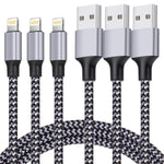 TAKAGI MFi certified Lightning cable 3PACK 6FT nylon braided for iPhone 14/13/12/11 Pro Max/XS MAX/XR/XS/X/8/iPad