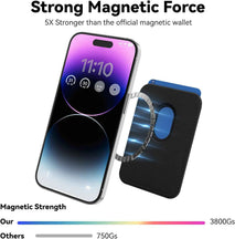 Stronger Magnetic RFID Leather Mag-Safe Card Holder for iPhone 16 Series, Mag-Safe Accessories Stick on Series of iPhone 17/16/15/14/13/12 and Pro/Promax, Black