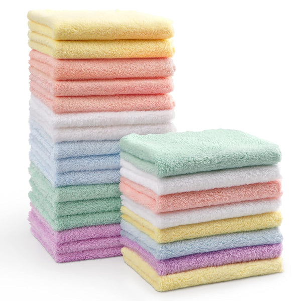 homexcel microfiber coral fleece baby washcloths 24 pack 7x9 inch