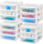 IRIS USA Plastic Stacking Desk Organizer for Home Office and Small Spaces
