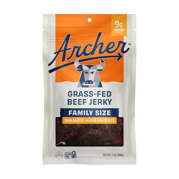 Country Archer Grass Fed Beef Jerky, 7 oz, Original Flavor, Gluten Free, No Nitrates