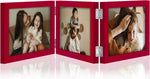 decorUhome Engineered Wood Trifold 4x6 Photo Frame with Plexiglass for Tabletop Display, Black, 3-Picture Frame