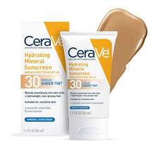 ceraVe hydrating mineral sunscreen spf 30 sheer tint medium 1.7 fl oz