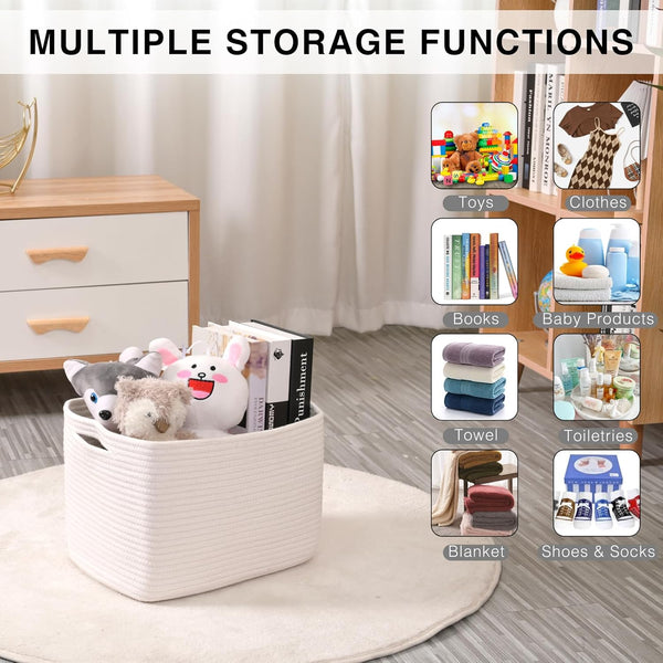 Storage Baskets for Organizing Shelves and Baby Nursery