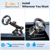 Coolpow for MagSafe Car Mount【Windshield+Vent+Dash】 Magnetic Phone Holder for Car Phone Holder Mount Cell Phone Holders for Your Car Accessories for Women Men for iPhone 17 16 15 Universal Hood Vents
