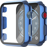 Misxi 2 Pack Tempered Glass Case Compatible for Apple Watch Series 11 (2025) Series 10 46mm, Screen Protector Cover for iWatch, Black