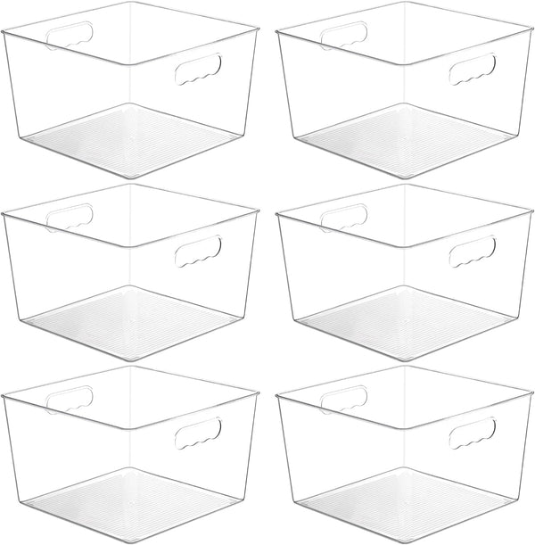 Extra Large Clear Plastic Storage Bins for Pantry Closet Laundry Room Organization