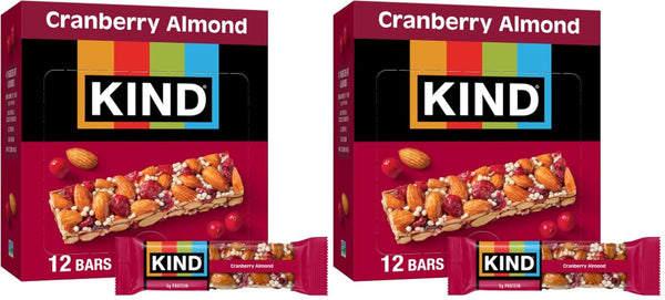 KIND Snack Bars, Cranberry Almond, Gluten Free, High Fiber, 12 Count