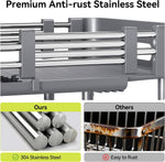 Urackify Stainless Steel Dish Drying Rack with Foldable Organizer