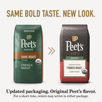 Peet's Organic Dark Roast Ground Coffee, 100% Arabica - 18oz French Roast Bag