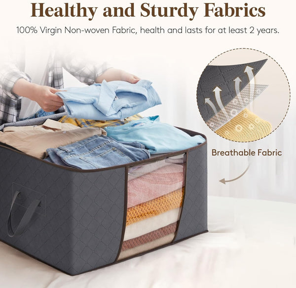 Lifewit 6 Pack Clothes Storage Bins with Lids and Clear Windows