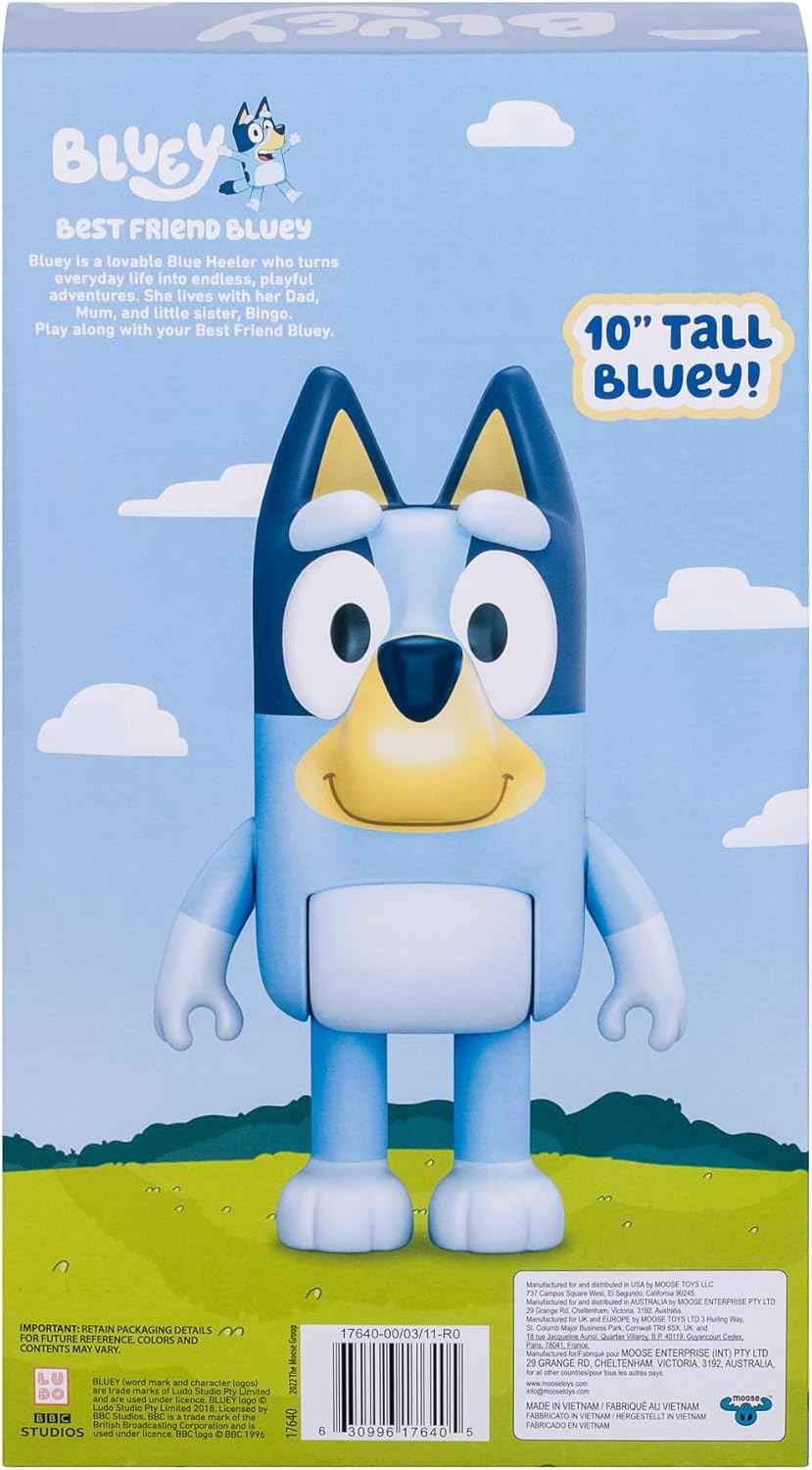 Best Friend Bluey | Articulated 10 Inch Tall Figure of Bluey | with Moving Arms and Body