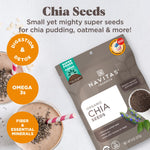 Navitas Organics USDA Organic Non GMO Superfood Chia Seeds 16oz Bag 15 Servings Omega 3 Fiber Minerals