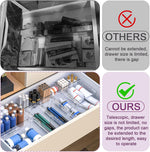 14-piece clear drawer organizer set for versatile storage