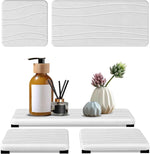 3PCS Water Absorbing Stone Tray, DryingNeat Diatomite Stone Sink Tray, Instant Dry Sink Coasters, Kitchen Sponge Hand Soap Holder, Countertop Fast Drying Counter Trays,8 * 4inch and 4 * 4inch