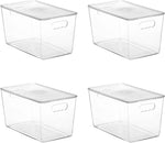 Vtopmart 6 Pack Clear Stackable Storage Bins with Lids, Medium Plastic Containers with Handle for Pantry Organizer and Storage,Perfect for Kitchen,Fridge,Cabinet, Closet,Bathroom Organization