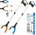 32" Grabber Reacher Tool, 2-Pack Foldable Reacher Grabber Pickup Tool with 360° Rotating Jaw & Magnet, Trash Picker Upper Grabber, Lightweight Grabbers for Seniors Heavy Duty