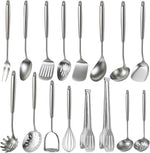 Newness 16 Pcs Stainless Steel Kitchen Utensils Set, Metal Kitchen Accessories