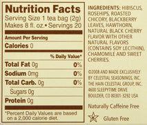 Celestial Seasonings Black Cherry Berry Tea Bags, 20 Count, Pack of 2