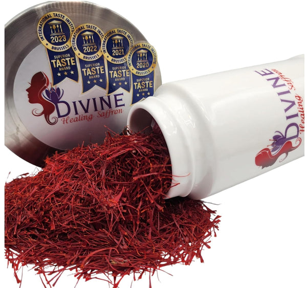 Divine Saffron Threads - Pure Red Saffron from Afghanistan - 1g - Award Winning for Cooking & Wellness