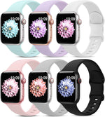 6 Pack Sport Bands Compatible with Apple Watch Band 38mm 40mm 41mm 42mm 44mm 45mm 49mm 46mm,Silicone Waterproof Strap for iWatch Apple Watch Series 11 10 9 Ultra 8 7 6 5 4 3 2 1 SE Women Men