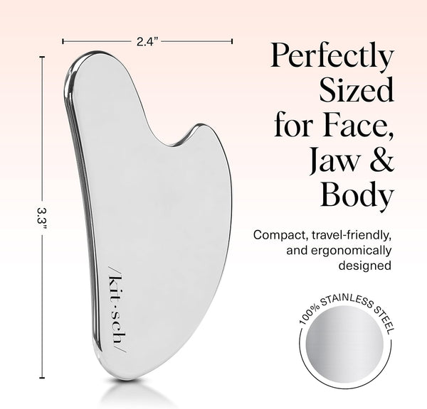 kitsch stainless steel gua sha facial tools 100% stainless steel silver