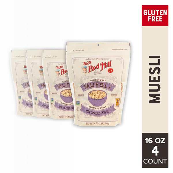 Bob's Red Mill Gluten Free Muesli, 16oz (Pack of 4) - Gluten Free, Non GMO, Kosher