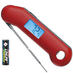NIST certified digital meat thermometer with instant read, waterproof, and backlit display for precise temperature reading in BBQ, smoker, grill, candy, and cooking applications