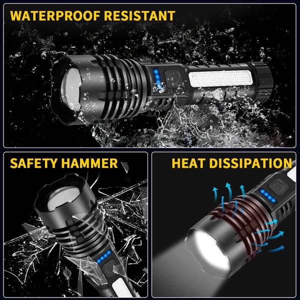 Rechargeable Flashlights High Lumens, 7Mode Super Bright Flashlight Camping, Adjustable Tactical Flash Light High Powered, LED Flashlights for Home Emergency, Christmas Gifts Stocking Stuffers for Men