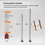 Tile Tub Scrubber Brush - Extendable Long Handle, 3 Cleaning Heads, No-Scratch Shower Scrubber for Bathroom, Kitchen, Toilet