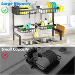 Adjustable 2-Tier Over The Sink Dish Drying Rack for Kitchen