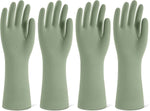Rubber Cleaning Gloves for Dishwashing, 4 Pairs Reusable Kitchen Gloves for Washing Dishes and Household Cleaning, Colorful Dish Gloves with Flocked Lining and Non-Slip Grip, Pefect for Woman Men - M