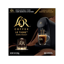 L'OR Coffee Pods, 10 Count Le Tigre Dark Roast Blend, Compatible with L'OR BARISTA System