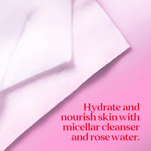 Burt's Bees 30 ct Rose Water Facial Towelettes, Hydrating Micellar Makeup Remover Wipes for All Skin Types, 3-Pack