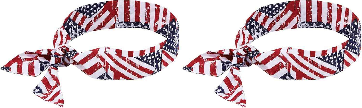 Ergodyne Chill Its 6700 Cooling Bandana, Evaporative Polymer Crystals for Cooling Relief, Tie for Adjustable Fit, Blue