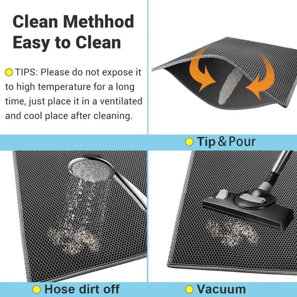 pieviev cat litter mat waterproof urine proof trapping mat 1 pack gray 24x15 inch