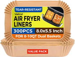 Air Fryer Paper Liners, 200pcs Air Fryer Liners Disposable, 8" Square Baking Paper Liner for 5-8 qt Airfryer Basket, Non-stick and Oil Proof Parchment Paper for Oven, Pans & Baking