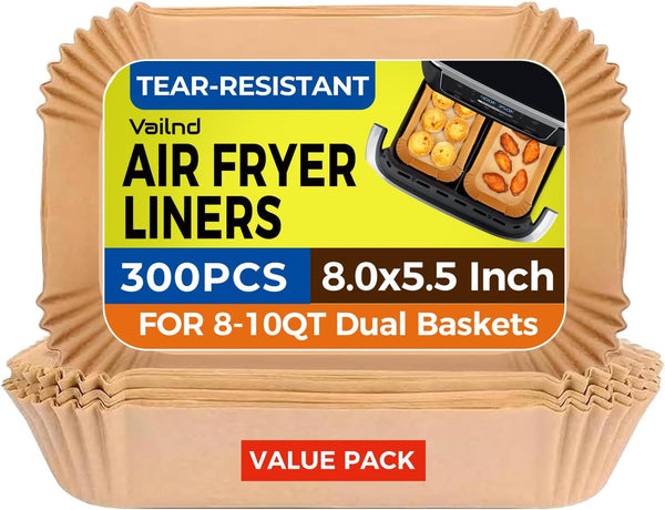 Air Fryer Paper Liners, 200pcs Air Fryer Liners Disposable, 8" Square Baking Paper Liner for 5-8 qt Airfryer Basket, Non-stick and Oil Proof Parchment Paper for Oven, Pans & Baking