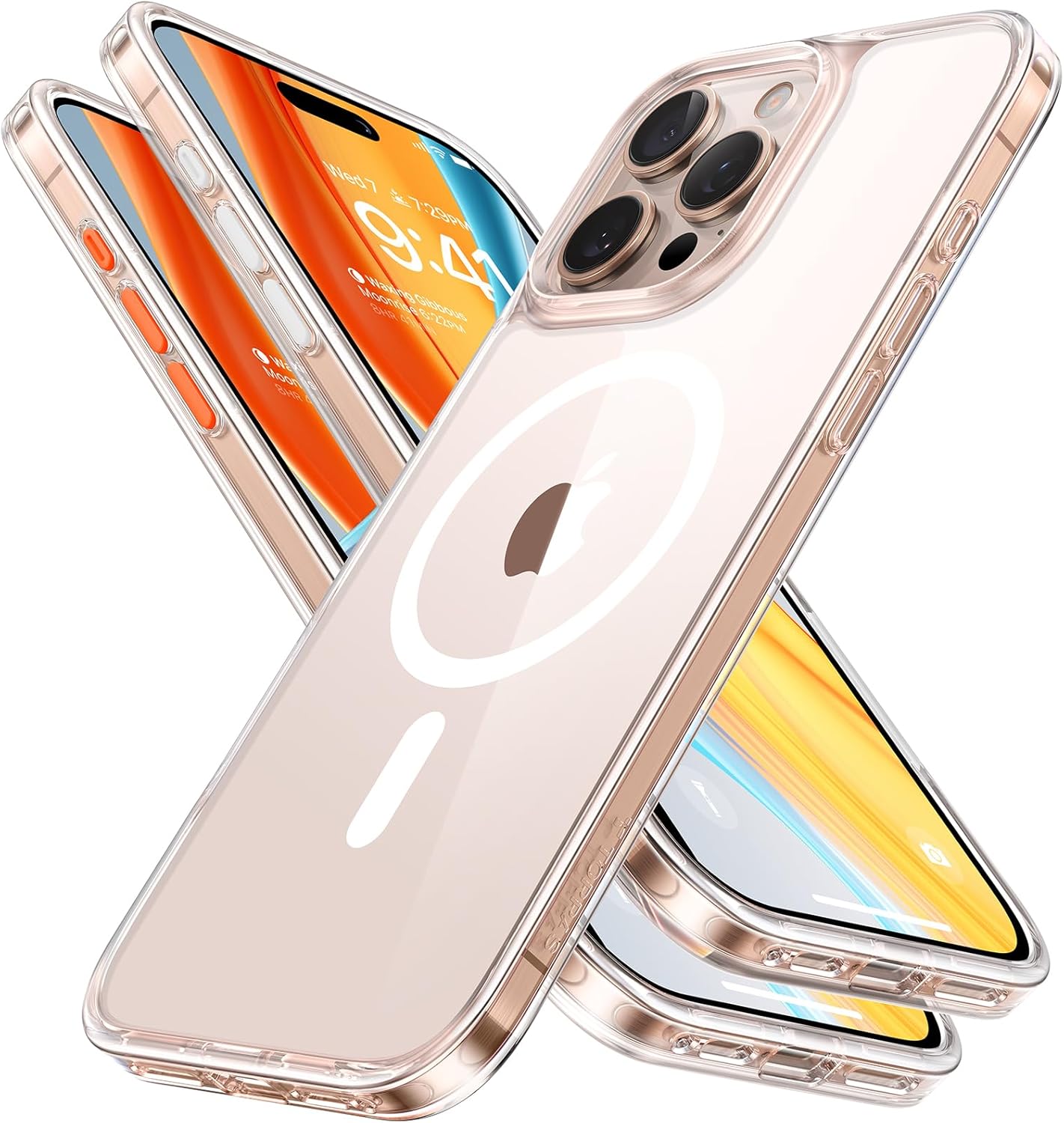 TORRAS Stronger Magnetic & Shockproof for iPhone 17 Pro Max Case, Fit for MagSafe, Military Grade Drop Protection, Camera Control, DIY Button, Slim for iPhone 17 Pro Max Case Translucent Deep Blue - Rayz Mart