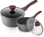 Small Nonstick Saucepan with Lid, Swiss Granite Coating, Stay-cool Handle, Multipurpose Handy Sauce Pot