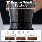 Electric Conical Burr Coffee Grinder with 30 Adjustable Grind Settings