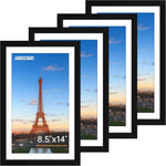 FIXSMITH 8x10 Picture Frame Set of 2, Photo Frame with HD Plexiglass, Display Pictures 5x7 with Mat or 8x10 Without Mat Multi Picture Frames Collage for Tabletop or Wall Display, Black