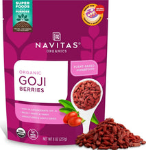 Navitas Organics Goji Berries, 8oz Bag, 8 Servings, USDA Organic, Non GMO, Gluten Free, Vegan