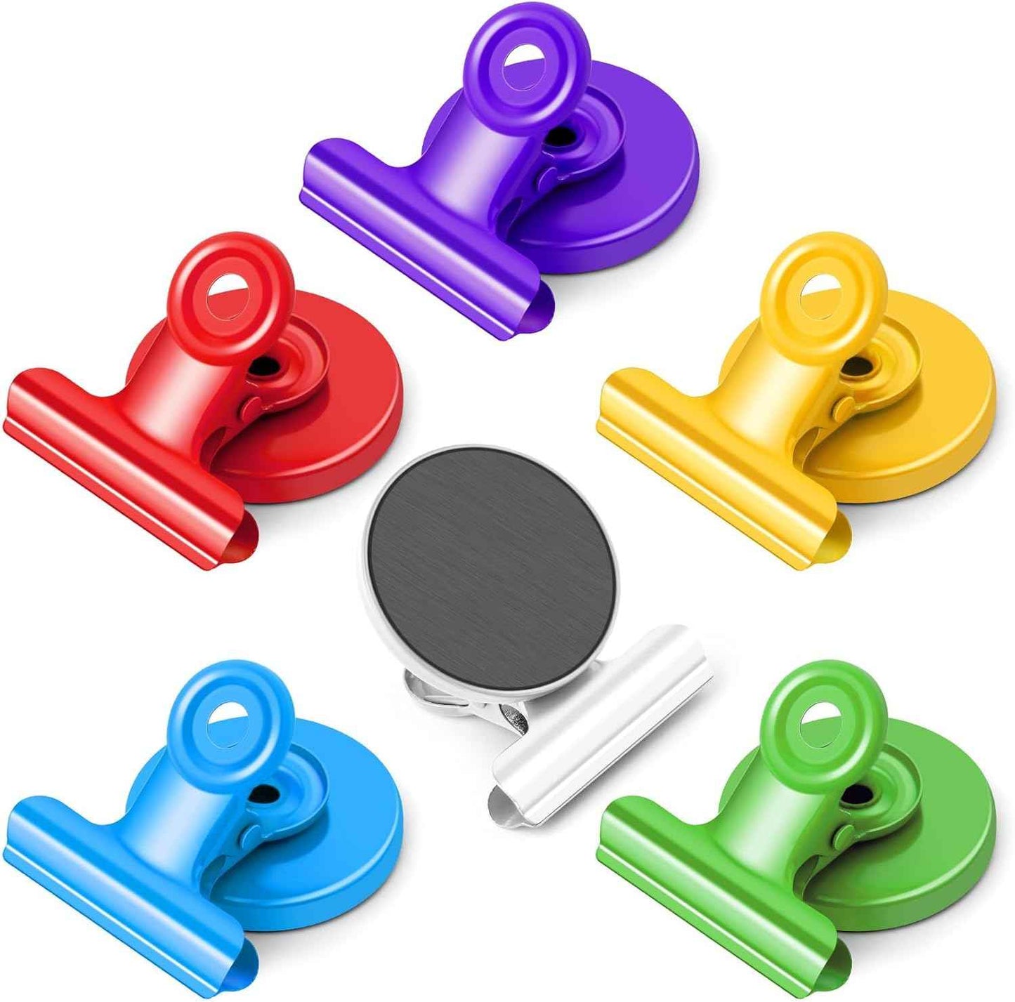 12pack Fridge Magnets Refrigerator Magnets Magnetic Clips Heavy Duty Detailed List Display Paper Fasteners on Home& Office& Teaching (Black, 12)