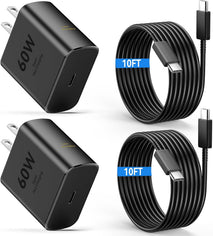 60W USB C Super Fast Charger Type C Android Phone Charger Fast Charging Block with 10ft USB-C to USB-C Cord Compatible with Samsung Galaxy S26 Ultra/S26/S26+/S25/S25 Ultra/S25+/S24, MacBook, iPad