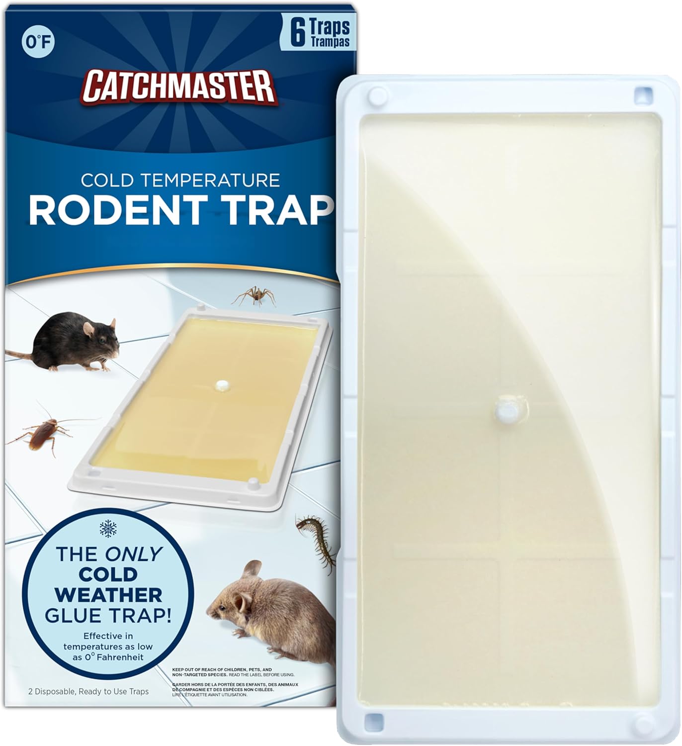 Catchmaster Rat, Snake and Mouse Traps 10Pk, Large Bulk Glue Rat Traps for Home, Adhesive Plastic Tray for Inside House, Snake, Mice, & Spider Catcher, Pest Control for House & Garage